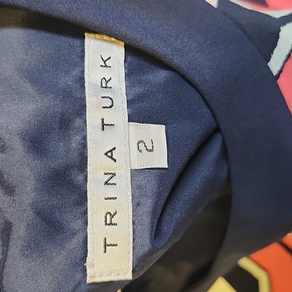 Trina Turk Geometric Print Silk Mini Dress Size 2 - Picture 9 of 9